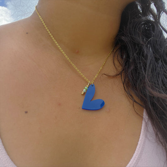 BLUE HEART NECKLACE