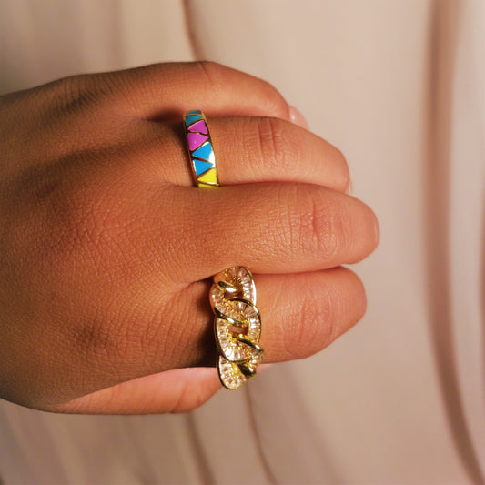 COLORFUL TRIANGLE RING